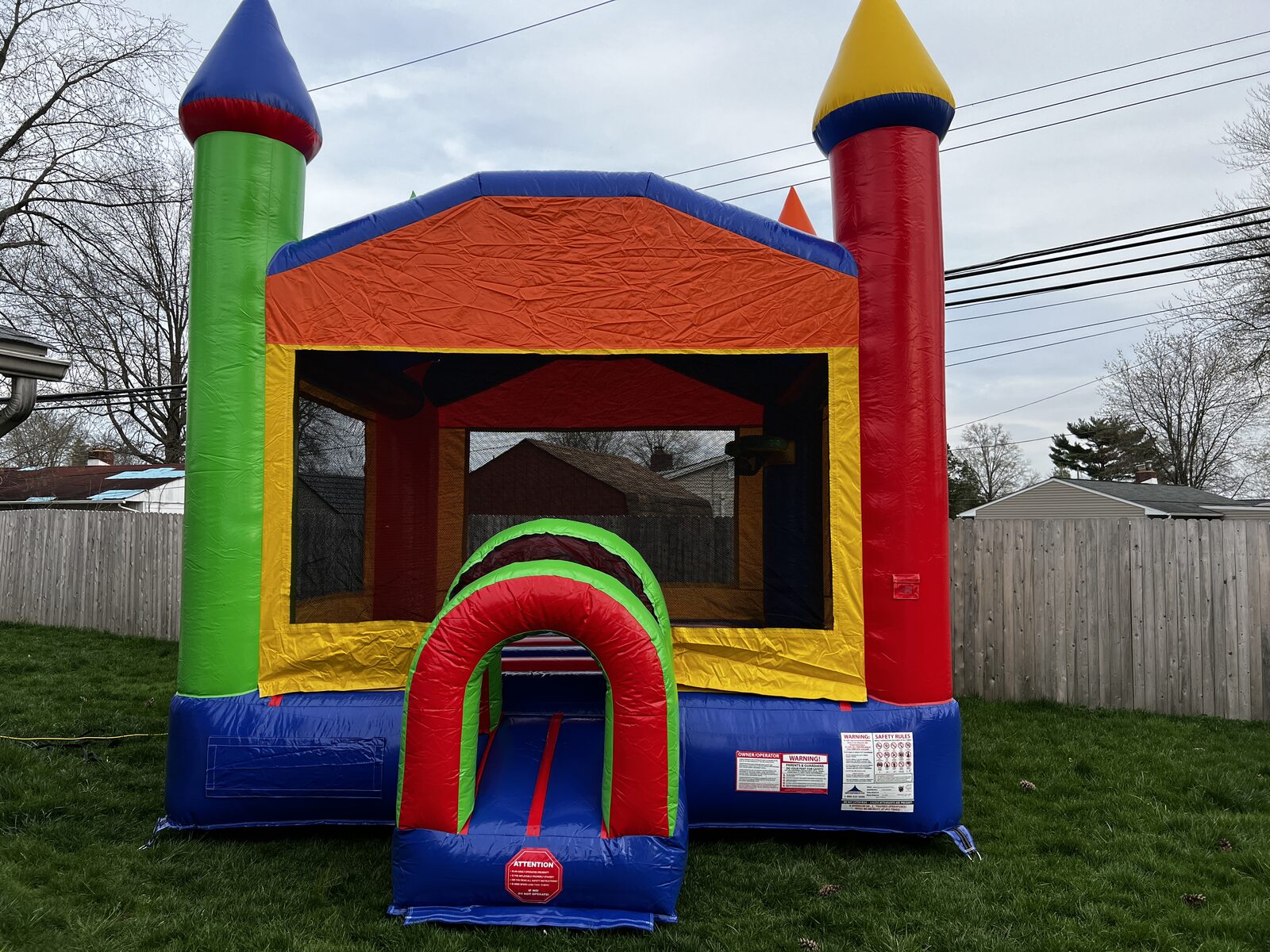 Standard rainbow Bounce Castle rental for birthday parties